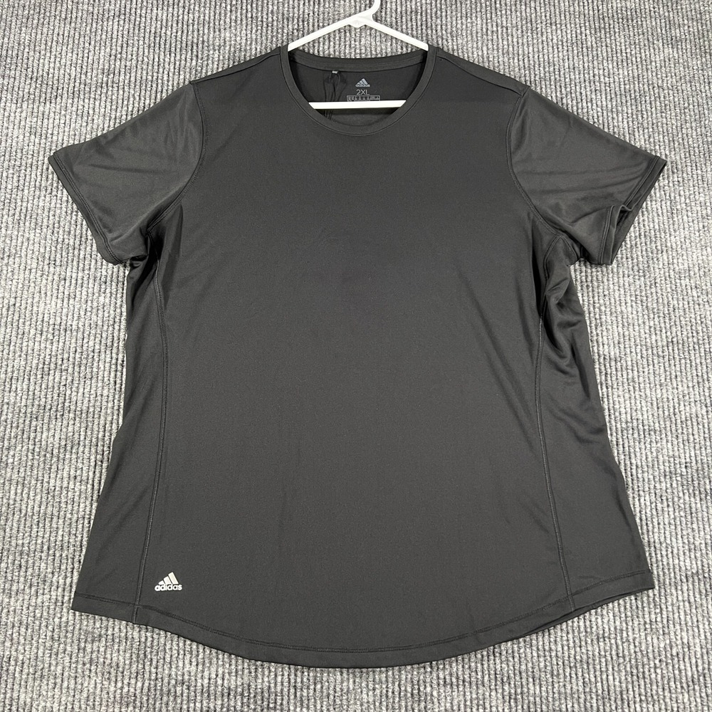 Adidas Shirt Womens 2XL XXL Black Short Sleeve Active Run Lift Workout Casual